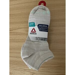 Reebok Pro-Series Womens Low Cut Socks Size 9-12 Lycra moisture control 10 Pack